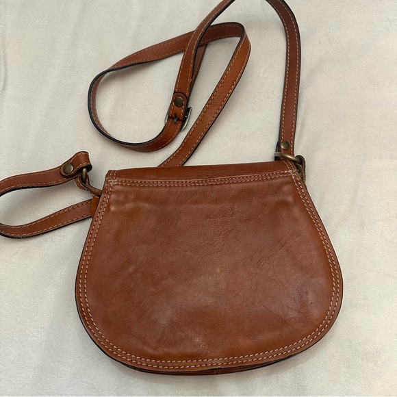 Vintage genuine Italian leather Crossbody flap Bag 51169 - Picture 4 of 12